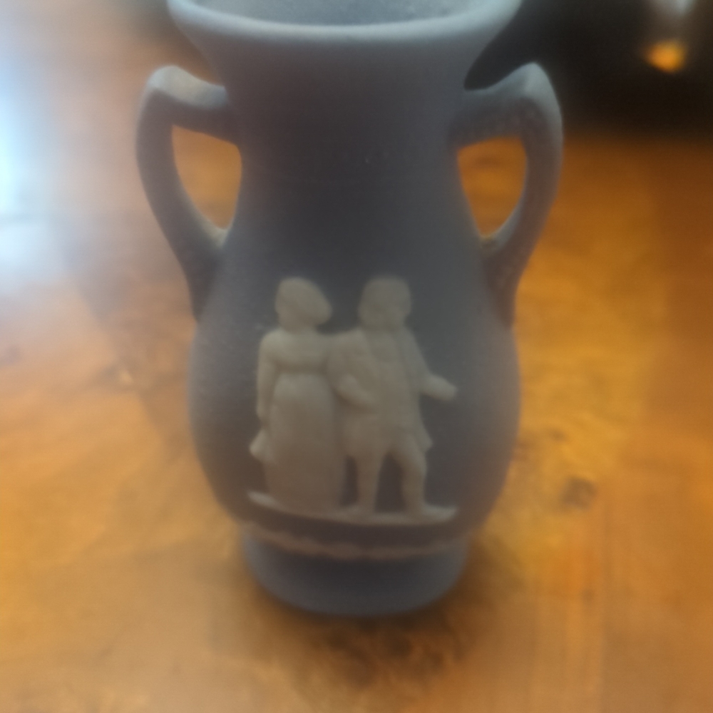 Classic Gray Vase with White Figures